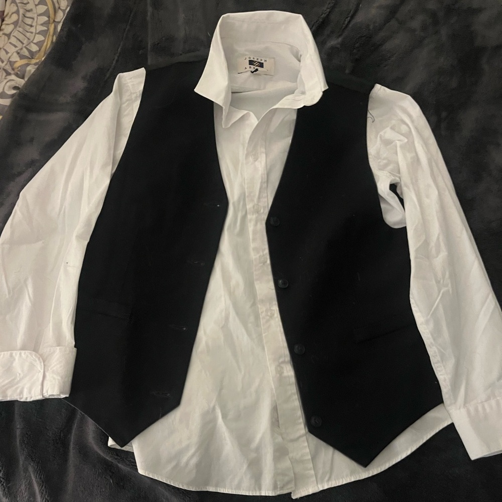 Joseph Abboud Black Vest with White Shirt